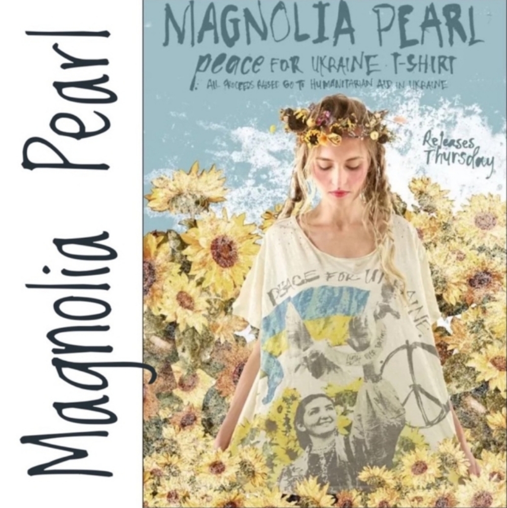 ISO/ Don't Buy / Magnolia Pearl Peace for Ukraine Boyfriend Tee New Condition